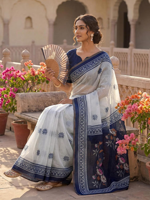 Vasthrlay Printed Peach1 Saree