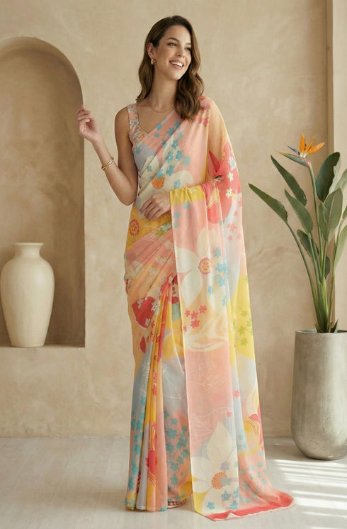 Vasthrlay Georgette Printed Saree