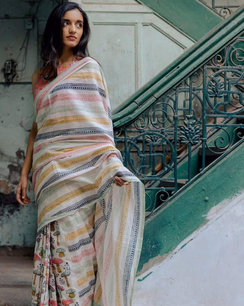 Vasthrlay Multicolour Mushroom Traditional Unstitched