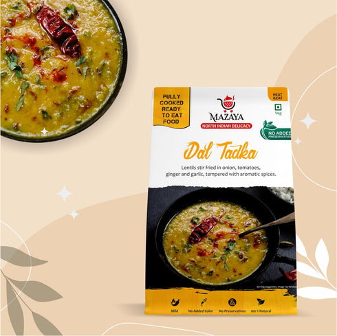 MAZAYA Heat & Eat Fully Cooked Ready To Eat Dal Tadka Masala (Veg)