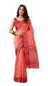 Vasthrlay Orange Jacquard Unstitched Saree