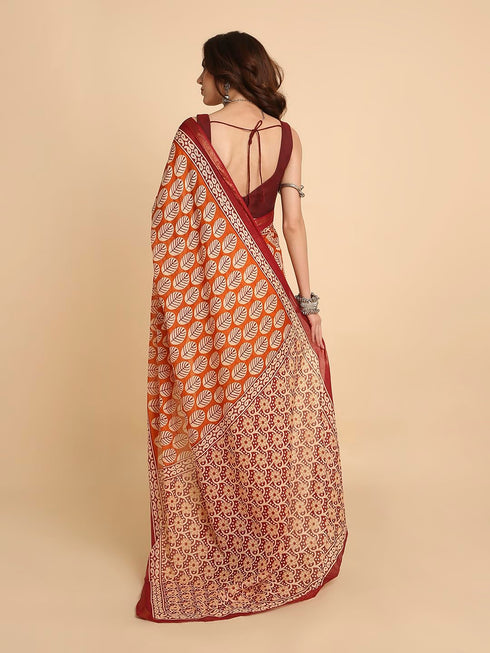 Vasthrlay Lightweight Breathable Traditional Printed Saree