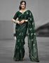 Vasthrlay Georgette Printed Unstitched Red Saree