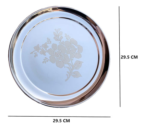 Steel Laser Design Dinner Plate Set of 4 (29.5 CM)