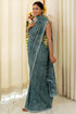 Vasthrlay Fashion Georgette Stripes Navy Ethnic Wear