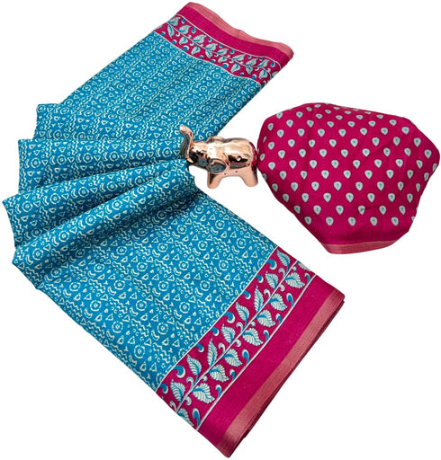 Vasthrlay Kalamkari Beautiful Navy Blue