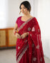 Vasthrlay Scalloped Embroidery Unstitched Lime Green Saree