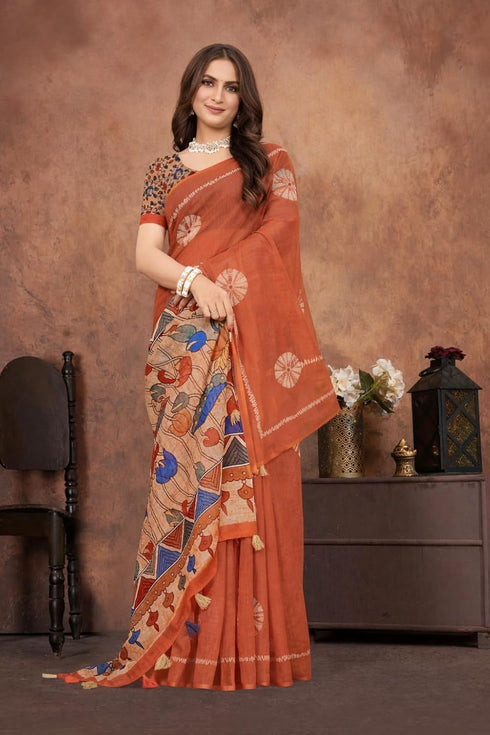Vasthrlay Kalamkari Matching Contrast Tassels