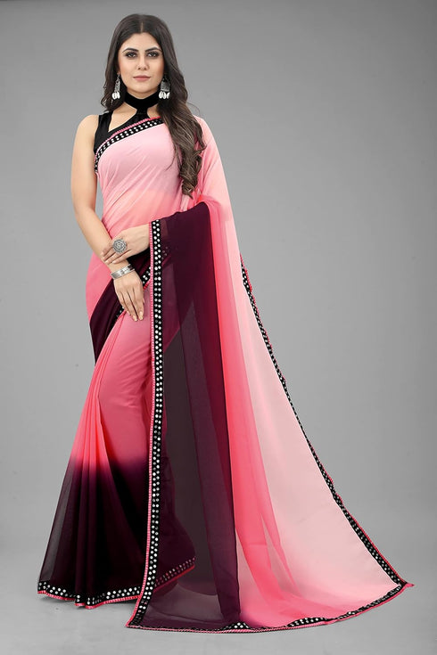 Vasthrlay Georgette Embroidered Mahendi Traditional