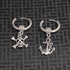 M Men Style Gothic Skeleton Head with Wheel Ship Anchor Ship Piercing Jewelry