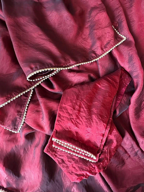 Vasthrlay Maroon Contrast Festival Unstitched