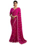 Vasthrlay Georgette Embroidery Pink Saree With Unstitched Blouse Piece