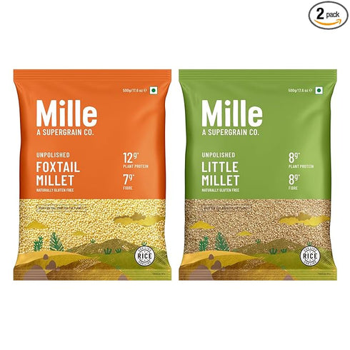 Mille Foxtail Millet and Little Millet Whole Grains Combo