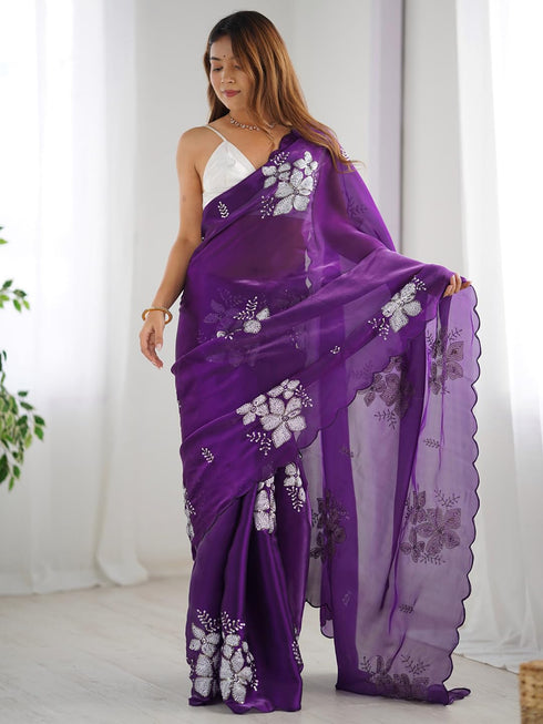 Vasthrlay Handcrafted Embroidered Contrast Rt Ethnic Wear