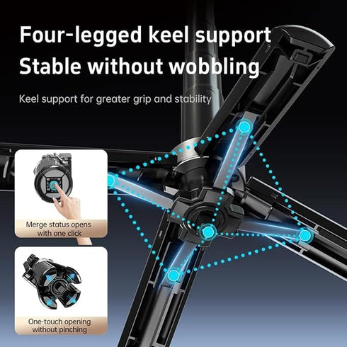 Deoxys 4-in-1 Multifunctional Magnetic Selfie Stick Universal 360° Rotation Phone Tripod with Remote Control Bluetooth Selfie Stick
