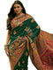 Vasthrlay Womens Weaving Green Saree With Unstitched Blouse Piece
