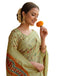 Vasthrlay Womens Printed Pista Green | Multi Saree With Unstitched Blouse Piece