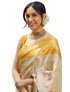 Vasthrlay Mustard Yellow Jacquard Traditional Unstitched Saree