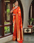 Vasthrlay Kanjivaram Banarasi Wedding Orange Saree