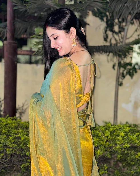 Vasthrlay Boarder Unstitched Chhaavav Mustard Free Ethnic Wear