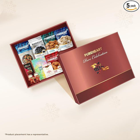 PUREHEART Christmas & New Year Celebration Gift Hamper | Luxury Gift Box with Natural Cashews