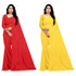 Vasthrlay Georgette Unstitched Yellow Red Free Ethnic Wear