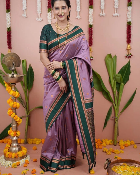 Vasthrlay Kanjivaram Jamun Red Contrast Traditional