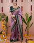 Vasthrlay Kanjivaram Jamun Red Contrast Traditional