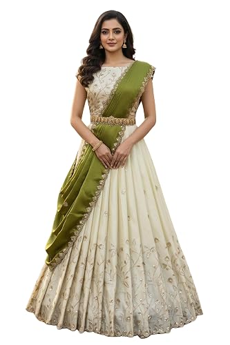 Vasthrlay Shimmer Lehenga Choli Half Saree With Embroidered Blouse - Pl203