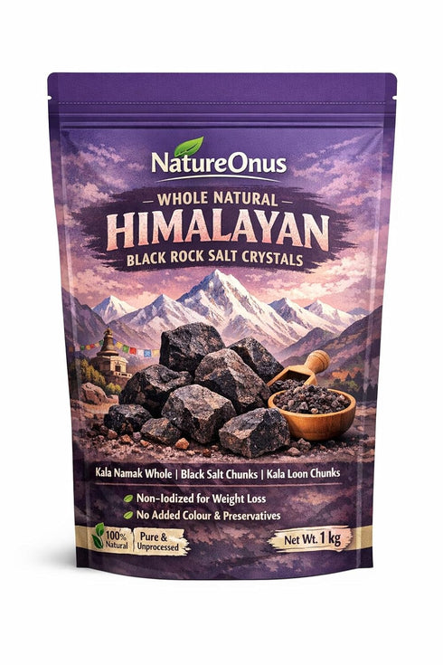 NatureOnus Whole Natural Himalayan Black Rock Salt Crystals