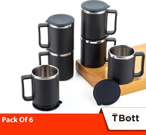 Stainless Steel Tea Cup | Coffee Mug 200 ml (Pack of 6)