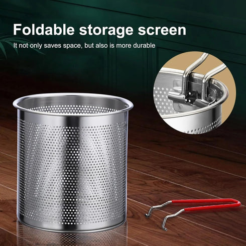Deep Frying Pot with Strainer Basket | 1200ml