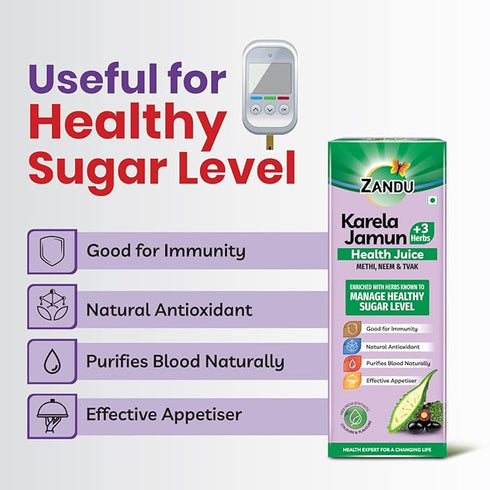 Zandu Karela Jamun + 3 Herbs Health Juice