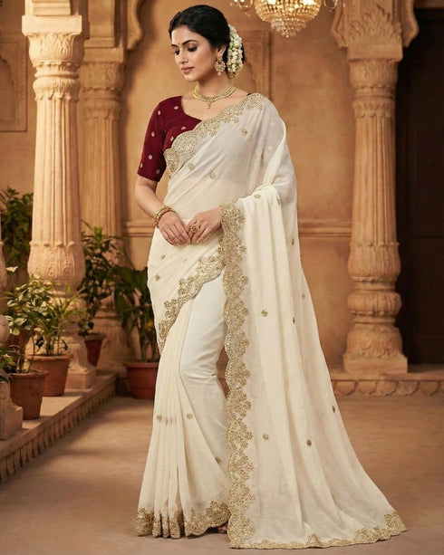 Vasthrlay Handcrafted Embroidered Contrast