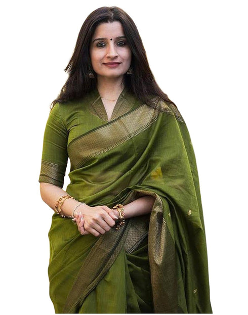 Vasthrlay Womens Jacquard Unstitched Lavender Saree