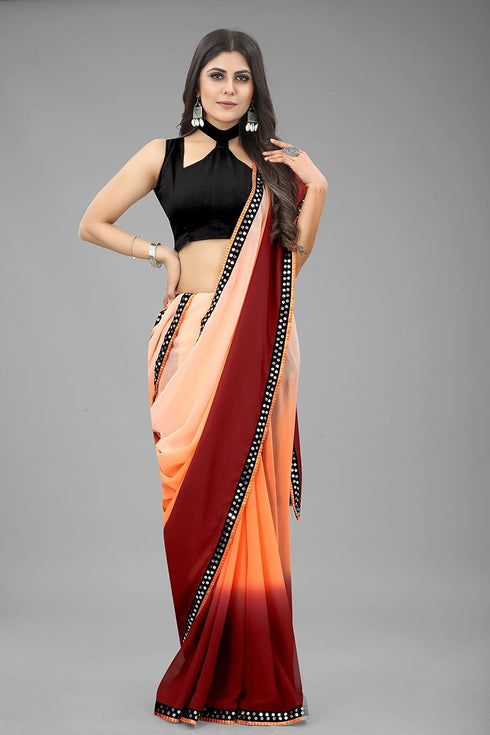 Vasthrlay Georgette Embroidered Mahendi Traditional