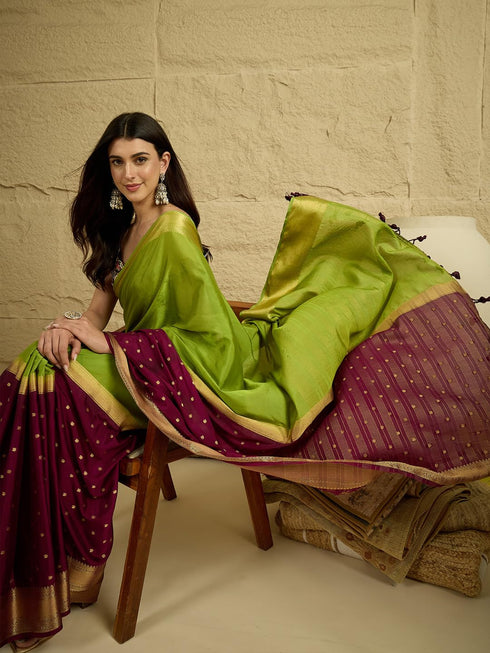 Vasthrlay Wovendesign Tasselsandlatkans Unstitched Blousepiece Ethnic Wear