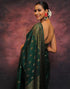 Vasthrlay Banarasi Kanjivaram Unstitched Teal Saree