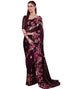 Vasthrlay Georgette Printed Unstitched Rani Pink Saree