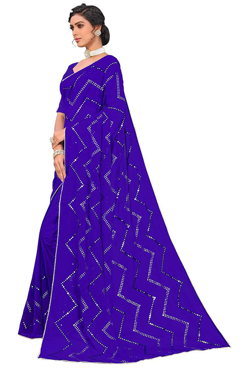 Vasthrlay Georgette Sequence White Ethnic Wear