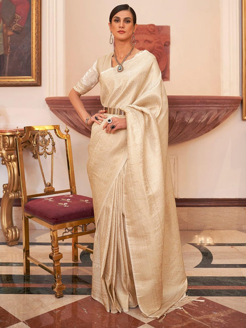 Vasthrlay Women's Kanjivaram Silk Unstitched Saree