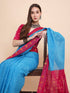 Vasthrlay Cotton Printed Mulmul Blue Saree