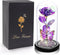 Crystal Flower Light Up Rose in Glass Dome with Butterfly