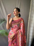 Vasthrlay Pink Printed Unstitched Saree