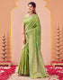 Vasthrlay Kanjivaram Jacquard Pista Green With Unstitched Blouse Piece