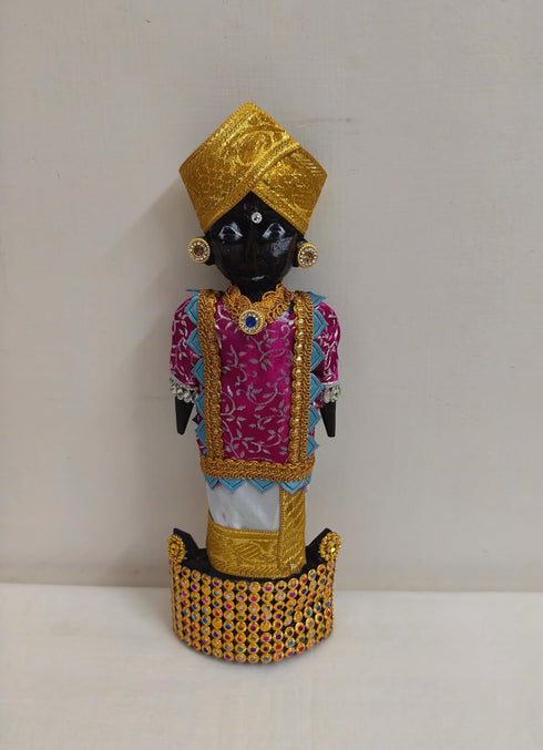 PUJA Celebrations Marapachi Doll Pair – Decorated Raja Rani Wooden Dolls