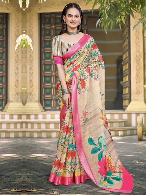 Vasthrlay Elephant Printed Unstitched Sai Ethnic Wear