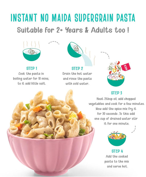 Timios No-Maida Multigrain White Cheesy Instant Macaroni Pasta