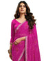 Vasthrlay Georgette Traditional Unstitched Dark Green Saree