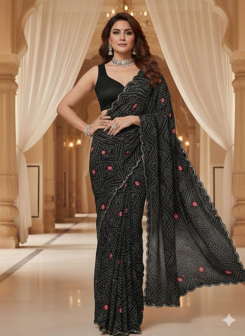 Vasthrlay Georgette Sequined Embroidered Designer